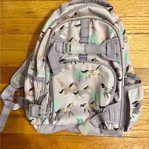 Pottery Barn Kids Horse Print Mackenzie Backpack, Size Small - Lavender and Mint